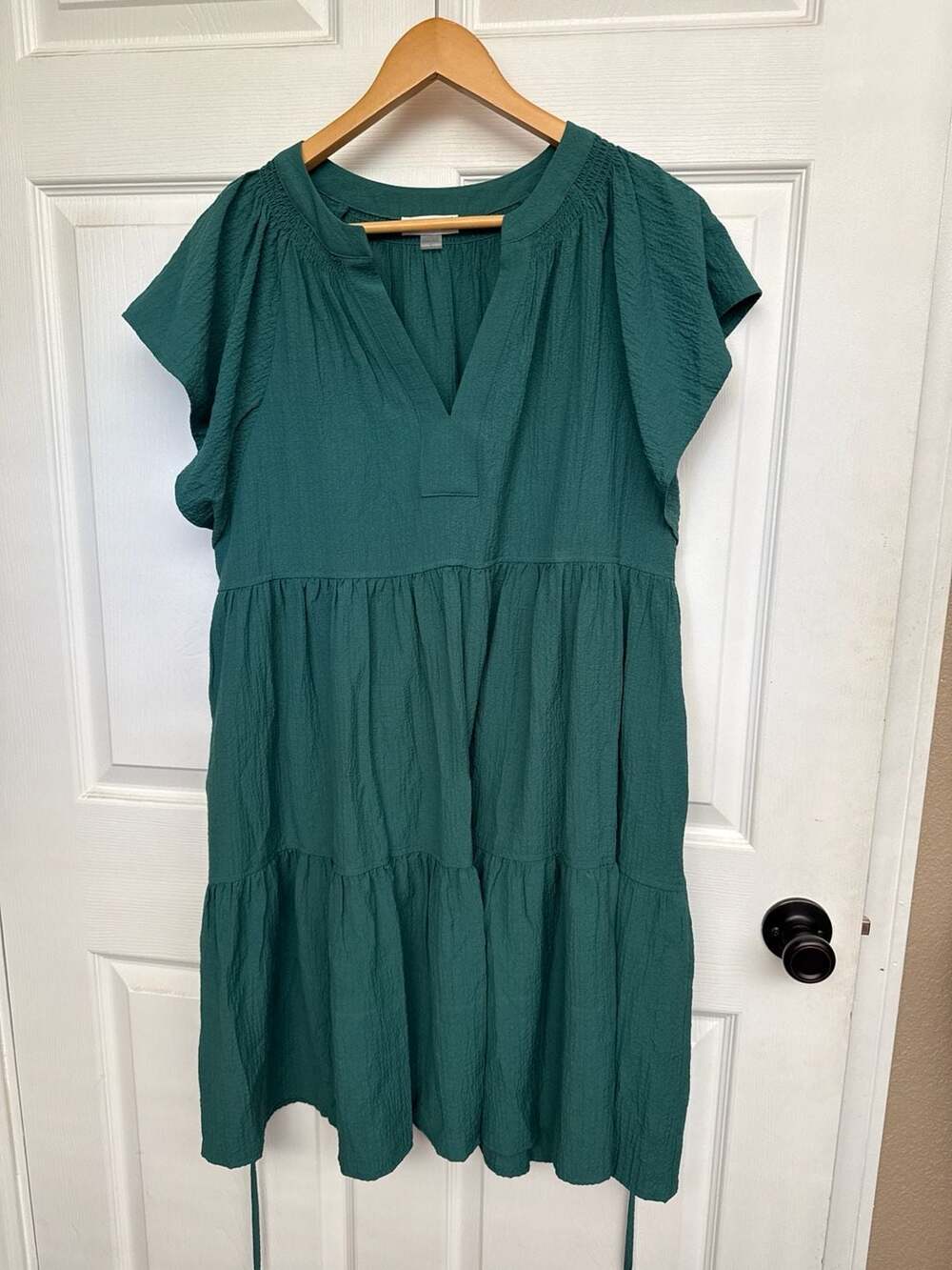 Calvin Klein Women's Split-Neck Tiered A-Line